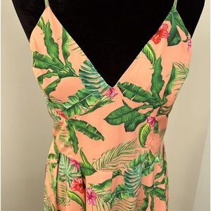 Lovely Peach & Green Tropical Maxi Dress by Tea & Cup LA. New with tags. Size L